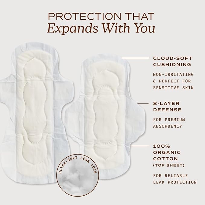 August Regular &amp Super Cotton Menstrual Pads 72 (36+36) Ultra Thin Pads with Wings Hypoallergenic Sanitary Napkins with Organic Cotton Topsheet Compostable Wrapper Non-Toxic Fragrance-Free