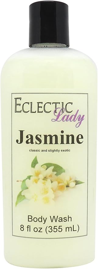 Eclectic Lady Liquid Pearl Body Wash - Jasmine Scent 3-in-1 Use For Bubble Bath Hand Soap &amp Body Wash Phthalate-Free Jasmine Fragrance Handcrafted in USA (8 oz)