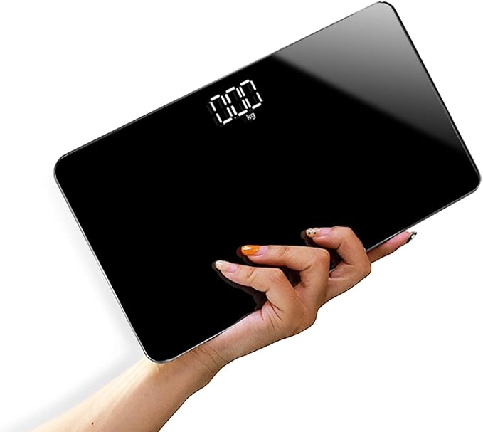 Travel Scale for Body Weight Venugopalan Small Portable Body Weight Scales Digital Bathroom Mirror Scale Mini Electronic Scale for Personal Health Body Tape Measure Included (Rechargeable)