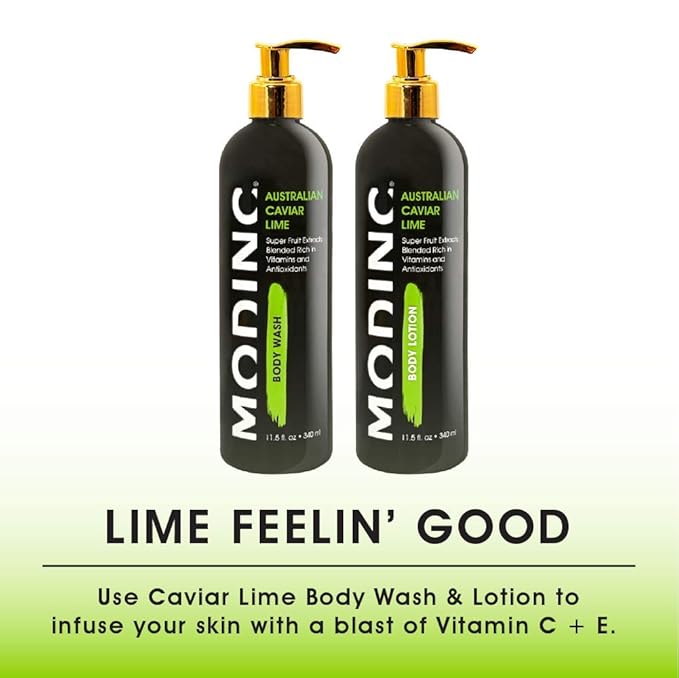 Modinc Luxury Body Wash Australian Caviar Lime Formula Super Fruit Extracts Blended Rich in Vitamins and Antioxidants Vegan Cruelty Free Pump 11.5 Ounces