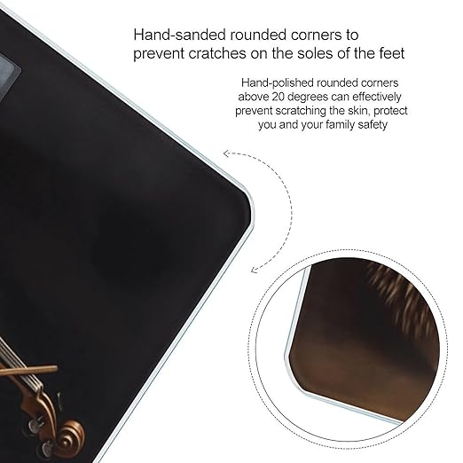 Animal Hedgehog Music Violin Bathroom Scale Large LCD Backlight Display Digital Scale Rounded Corners Body Scales Automatic Power On/Off Bathroom Scales for Home Bedrooms