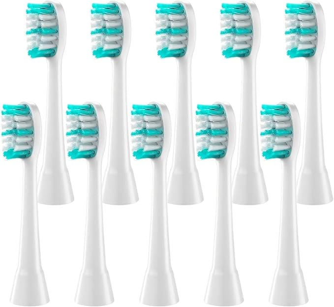 Compatible for AquaSonic Electric Toothbrush Replacement Brush Head Set Soft Bristles(White)