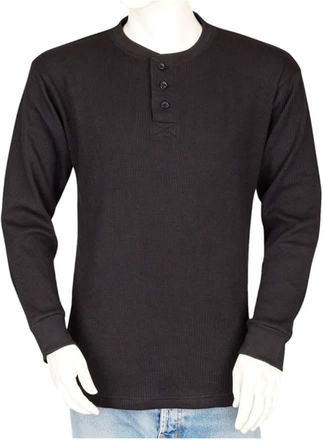 Men's Henley Thermal Shirts - Big and Tall - Heavy Weight THLS