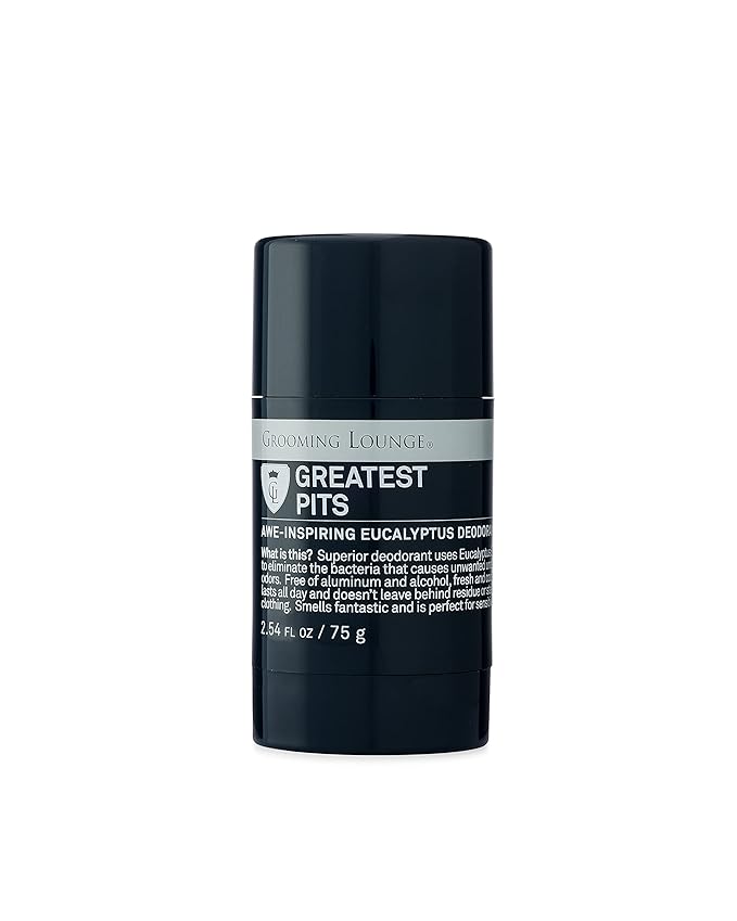 Grooming Lounge Greatest Pits Deodorant Natural Aluminum Free Deodorant for Men and Women Paraben-Free Sulfate-Free Fresh and Clean 2.54 oz