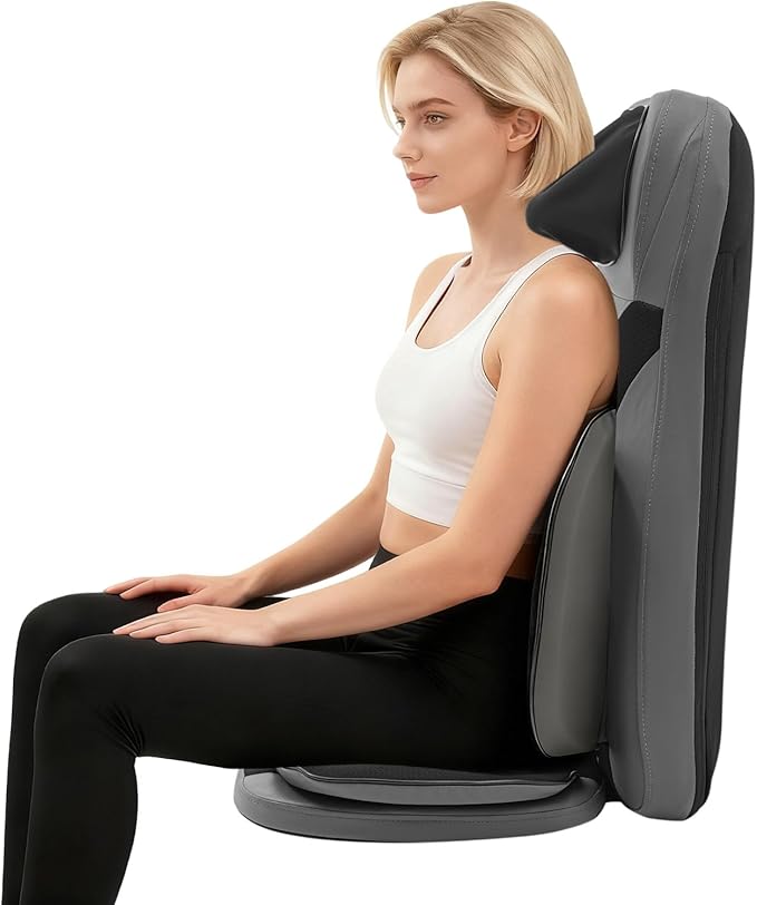 Massage Cushion for Neck and Back Comfortable Back Massage for Pain Relief 5-in-1 Massages Chair with Heat for Office Home Car 3D Floating