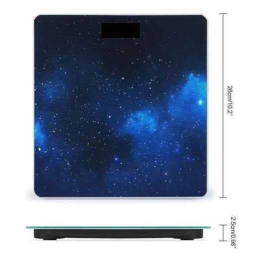 Blue-Starry Sky Digital Bathroom Scale for Body Weight Lighted LCD Display Round Corner