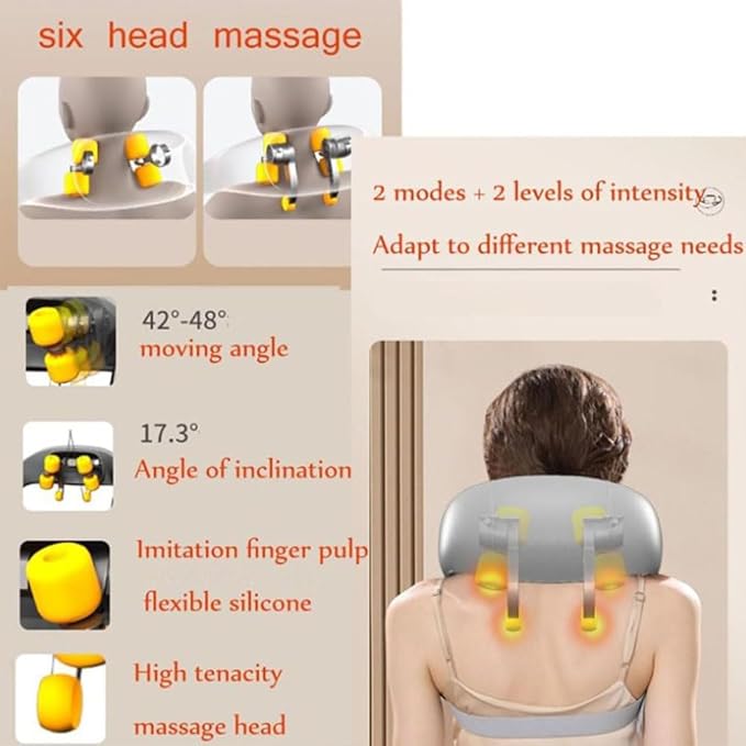 Goletsure Neck and Shoulder Massager Shiatsu Neck and Back Massager with Heat Deep Tissue 5D Kneading Pillow Simulated Manual Massage