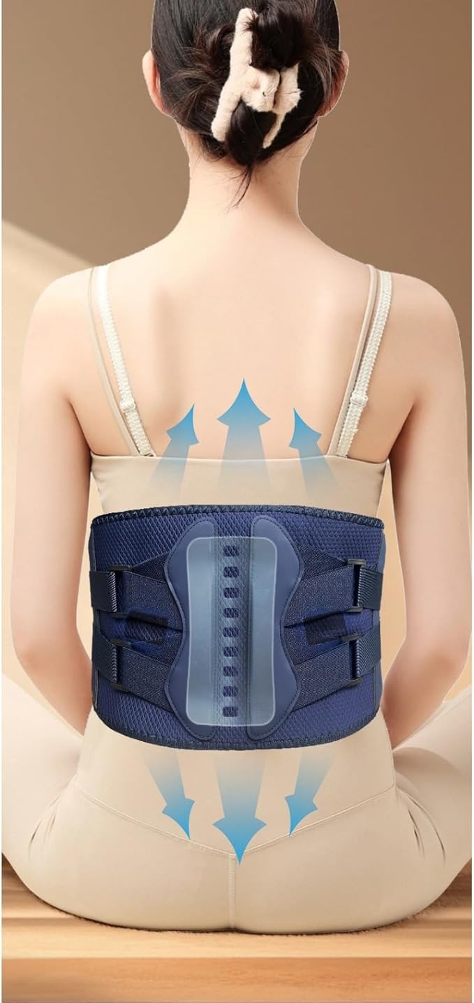Heated Waist Massager Belt Cordless Infrared Heating Pad Waist Warmer Massager Rechargeable Multi-Functional Relaxing Lumbar Massage Device (Gray+Blue)