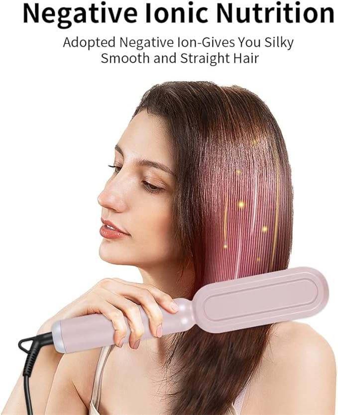 Hair Straightener Professional Hair Straight Styler Curling Iron Hair Curler Comb Straightening Brush (Color : OneColor Size : 1)