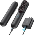 TYMO Cordless Hair Straightener Brush - Porta PRO Portable Straightening Brush for Travel Mini Ionic Hot Comb Straightener for Women Lightweight on-The-go Cordless &amp Fast Charger Dual Power Bl