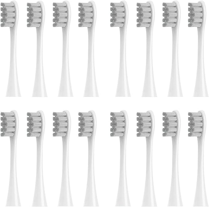 16pcs Replacement Brush Heads Compatible for Oclean Sonic X/Pro/ Z1/ SE F1 One PW01/03/05/07/09 P5 Electric Toothbrush(16 Grey)
