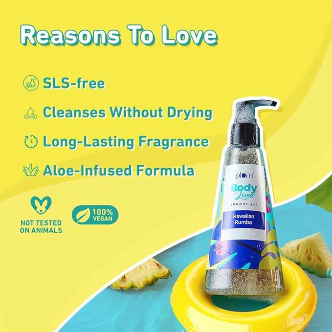 BodyLovin' Hawaiian Rumba Shower Gel | Sulphate-free Bodywash for all-skin types | Fresh Aqua Fragrance for Soft Skin | Nourishing Body Cleanser for long lasting freshness | 240 ml