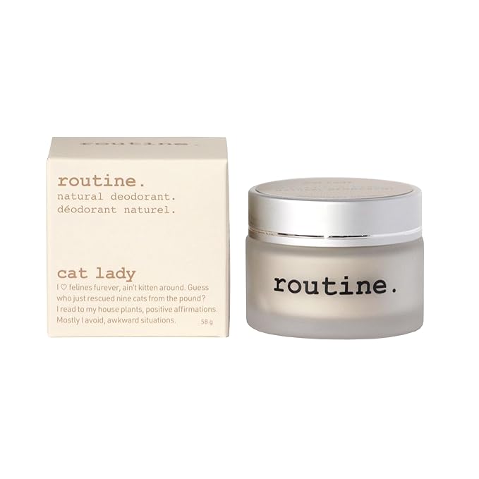 Routine. Natural and Aluminum Free Deodorant (2 Fluid Oz.) for Women and Men | Cat Lady | Coconut Cocoa Pineapple and Vanilla (Cream Jar Formula)