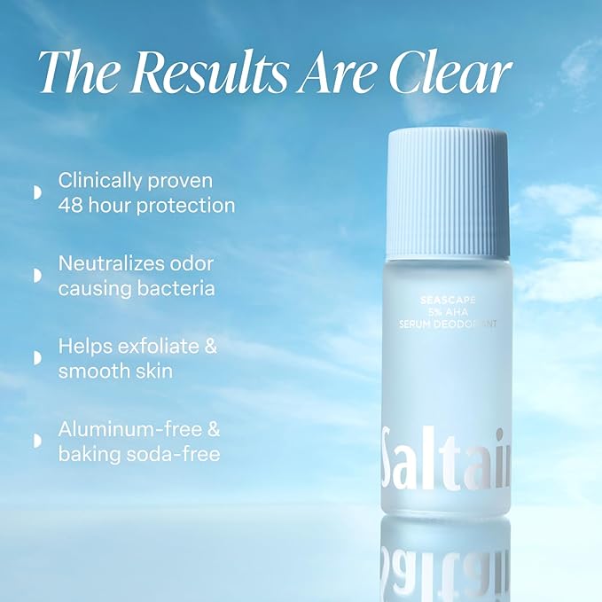 Saltair Seascape Body Wash &amp Serum Deodorant Bundle – Hydrating Cleanser and Aluminum-Free Deodorant Set for Women and Men