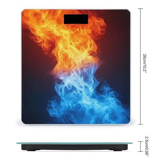 Smart Scale for Body Weight Digital Bathroom Weighing Scale Energy Saving Scale Red and Blue Fire Black