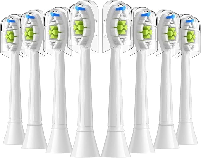 R4/8/12/16pcs Replacement Toothbrush Heads Compatible for with Philips Electric Brush Head 4100 6500 6100 7500 5300 1100(8pcs White)