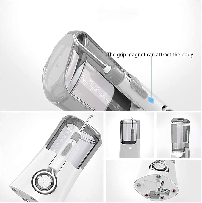Cordless for Teeth 600ML Dental Oral Irrigator Portable and Rechargeable IPX7 Waterproof Powerful Battery Life Cleaner for Home Travel Braces and Bridges Care
