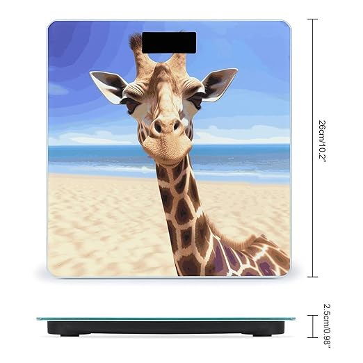 Beach Giraffe Bathroom ScaleHighly Accurate Digital Weighing Machine for People Bright LED Display Weight Scale for The Aldult Home Use