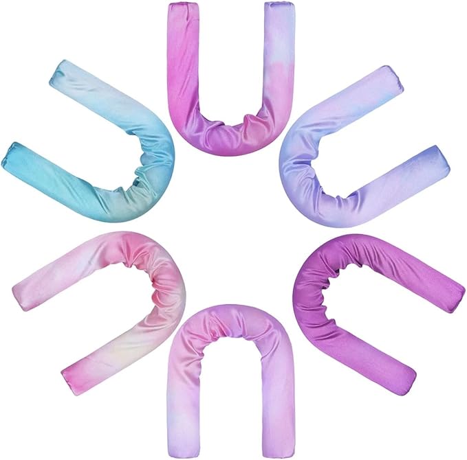 Heatless Hair Curler - Bendable Rubber Curling Iron for Effortless Curls | No Heat Silk-like Tie-dye Curling Tool(6pcs)