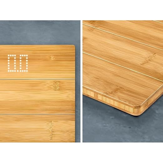 Soehnle Style Sense Bamboo Magic Digital Bathroom Scales Weight up to 180 kg in 100 gram Increments Display Visible When On Scales Including Batteries Personal Scales
