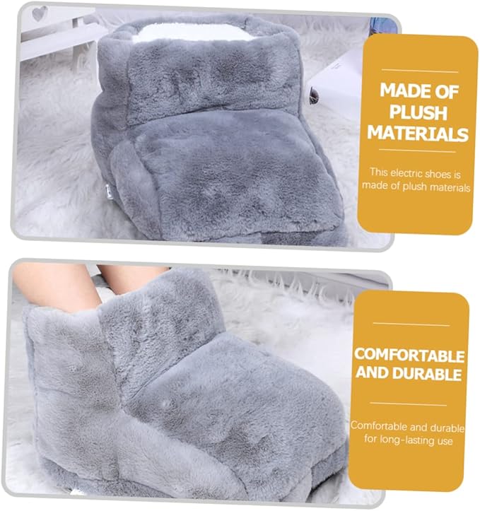 Baluue 3pcs Electric Heated Shoes for Warmth Foot Warmer USB Charging Portable Heated Boots for Use Cozy High-top Design for Comfortable