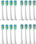Compatible for 16 Pcs Toothbrush Brush Head Replacement Heads HX3/HX6/HX9 Series HX3210/3211/6150/6500/6510/6530/9342/6730(16p2)