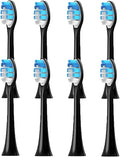 4-16pcs Replacement Toothbrush Heads Compatible with Brush with Cover Soft Bristles(8pcs Black)