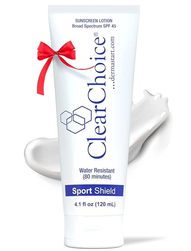 Clear Choice Sunscreen for Face SPF 45 Oil Free Sunblock &amp Light Moisturizer with Zinc Oxide Reef-Safe Broad Spectrum Water-Resistant No White Cast Dermatologist Recommended 4oz