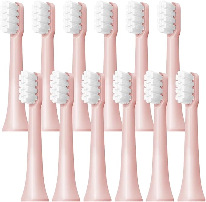 6/12Pcs Replacement Brush Heads for T100 Mes603 Electric Toothbrush(T100-PK-12PCS)
