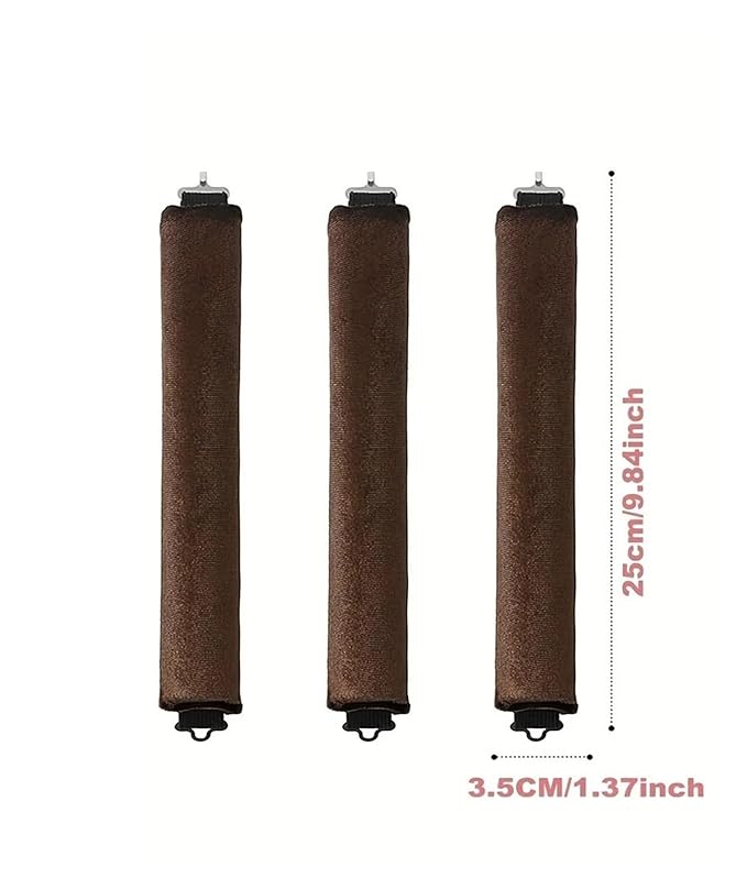 4 Hooks Rubber Curling Tool No Heat Iron Big Wave Sleep Plus Silk Scarf(4pcs Wine red)
