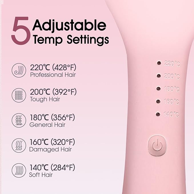 Beach Waves Curling Iron 1.4 Inch Double Barrel Waver Ceramic Wave Iron for Hair Beach Waver Hair Crimper for Women Anti-Scald Dual Voltage Wavy Iron Deep Wave Tool Pink
