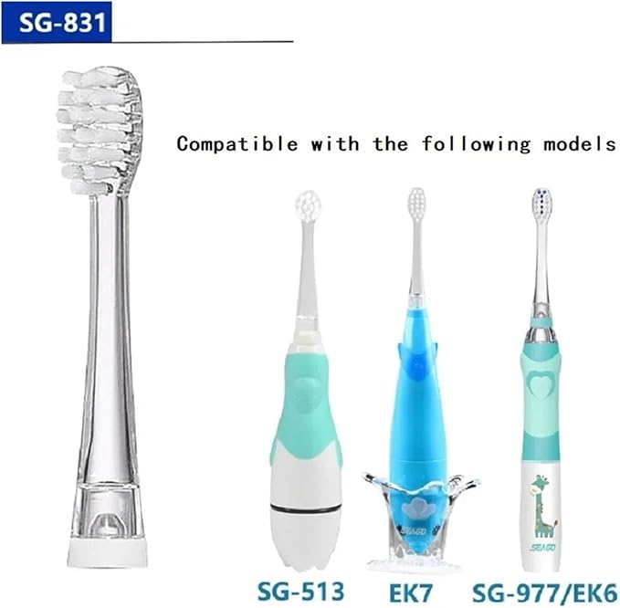 8/12/16 Pcs SG-831 Ultral Soft Bristle Replaceable Brush Heads Compatible for SG977/EK6/EK7/SG513 Electric Toothbrush Head(16 Pcs)