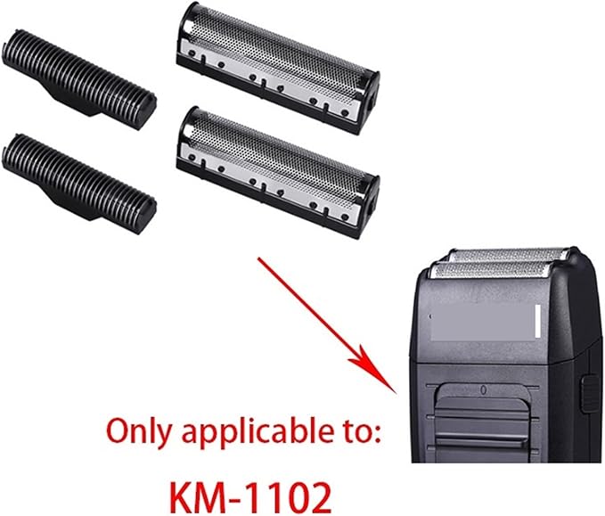 Compatible for Kemei KM-1102Electric Shaver Blade Razor Blade Net Replacement of Shaver Blade Accessory(2 Sets)