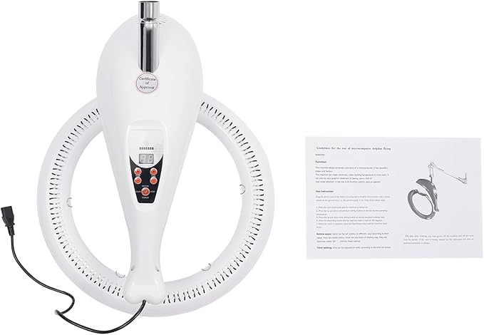 Multifunctional Hair Treatment Machine950W Wall Mount Orbiting Rotating Hair Treatment Machine with Display Screen360 Degree Rotating Heating Ring Perming Equipment for SalonSpas &amp Family (Whit