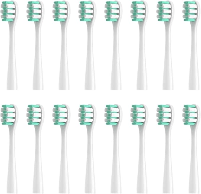 Replacement Toothbrush Head Compatible for Nandme NX7000 Soft Bristle Tooth Brush（16pcs）(16WHITE Clean Type)