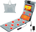 KOCASO Full Body Massage Mat with Heat - 10 Vibration Motors &amp 9 Modes Electric Neck Massager with with ith Neck Back Massager Lumbar Pillow Timer Anti-Slip Bottom Back Massage Mattress Chair Pad