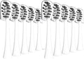 Replacement Toothbrush Heads Compatible with Gleem Electric W Shape Design Planted with Nylon Bristle10 Pack(White)