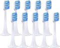 10pcs Replacement Toothbrush Heads Compatible for T300 T500 T700 Teeth Brush(10 Blue-Soft)