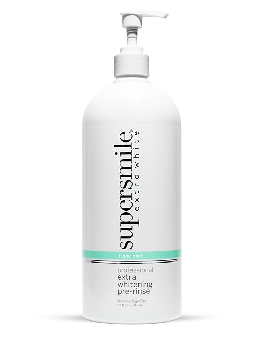 Supersmile Extra Whitening Pre-Rinse - Clinically Formulated Pre-Brush Mouthwash Cleans and Whitens Teeth in Hard-to-Reach Places - Fresh Breath - Alcohol Free - Sugar Free