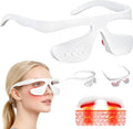 Under Eye Red Light Therapy Glasses Reducing Dark CirclesLight Therapy and HeatLight Therapy and Heat for Eye Fatigue(White &amp 3 Modes)
