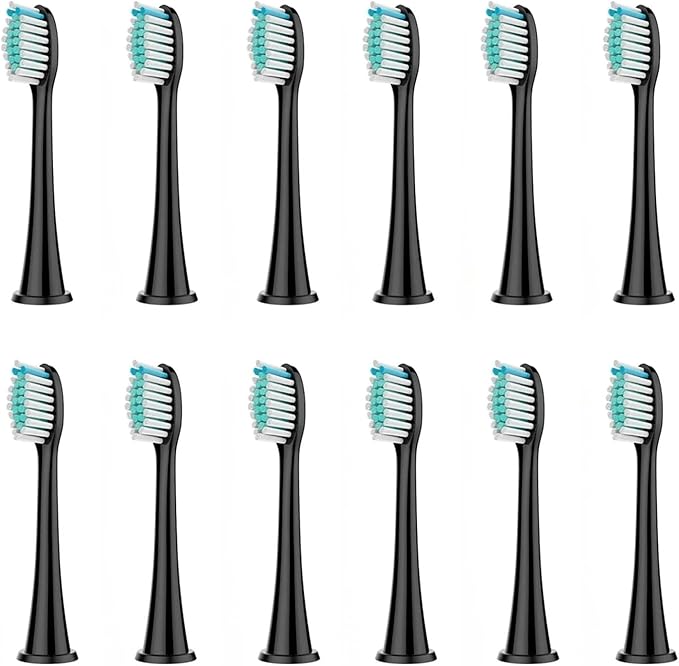 Compatible for Philips Sonicare 8Pcs Replacement Brush Heads - DiamondClean HX3/HX6/HX9 Series HX6064(12Pcs Black)