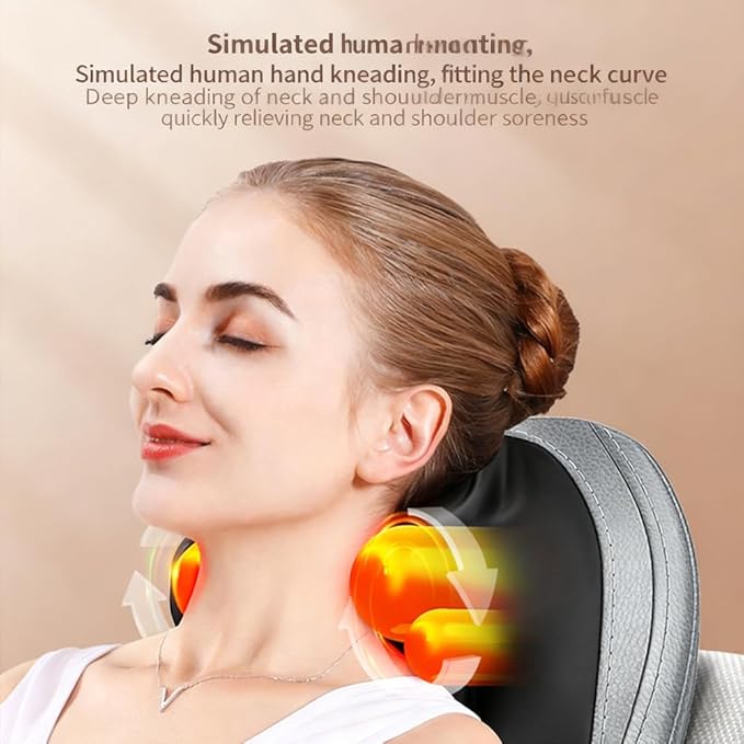 Back Massager for Pain Relief Deep Tissue to Fit an Office Chair Shiatsu Neck with 4D Kneading &amp Heat Vibration for Home Office Use