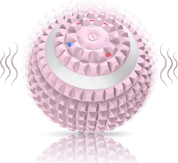 Uppye Vibrating Ball Massager Vibration Massage Ball for Physical Therapy Mobility Ball for Workout Recovery Deep Tissue Massager for Pain Relief and Trigger Point Treatment (Pink)
