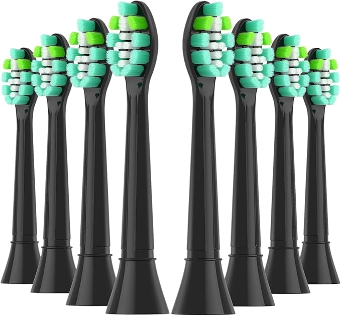 8pcs Replacement Toothbrush Heads Brush Head Compatible for Phips 4100 6500 6100 7500 5300(8pcs Green-Black)