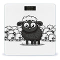 Digital Bathroom Scale for Body Weight Scale with Bright LCD Display High Accuracy Step-On Technology Auto On/Off Cartoon Black White Sheep Digital Scales 400 Lbs /180kg