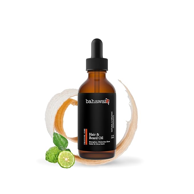 BAHAWAT Beard Oil -Premium Beard Oil Conditioner &amp Softener - Cedarwood &amp Citrus scent- Eliminates Beard Itch Promote a Healthy Full Beard Natural Ingredients 2 ounce.