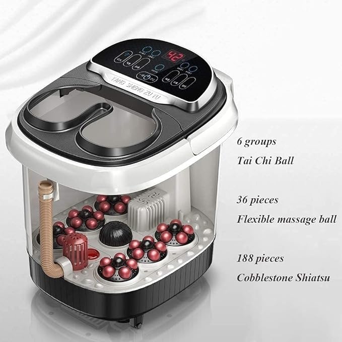 Foot Spa Foot Bath Massager with Heat Bubbles Digital Temperature Control 6 Massage Rollers and Acupressure Massage Points Fatigue Relief