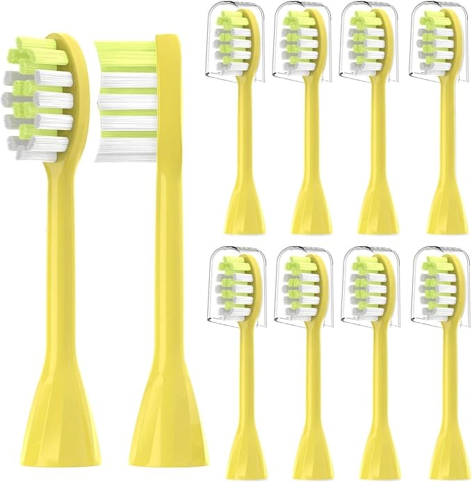 Compatible for 4Pack Replacement Toothbrush Heads Compatible with Ph One Soni Care Electric Head HY1100 HY1200 BH1022(8pcs Yellow)