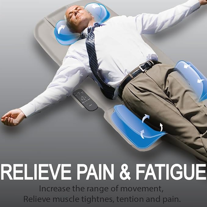 Full Body Stretching Massage Mat with Airbags. 3D Lumbar Traction - Neck Back Waist Hip Relaxation &amp Pain Relief. Back Massager Pad Foldable &amp Portable.