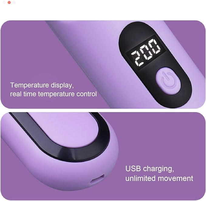 Hair Straightener Brush Portable Cordless Straight Hair Comb Travel Size Non Static Rechargeable Comb for Home Travel